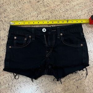 Black Women's Low Rise Levi Cutoff Shorts- fits like a 25